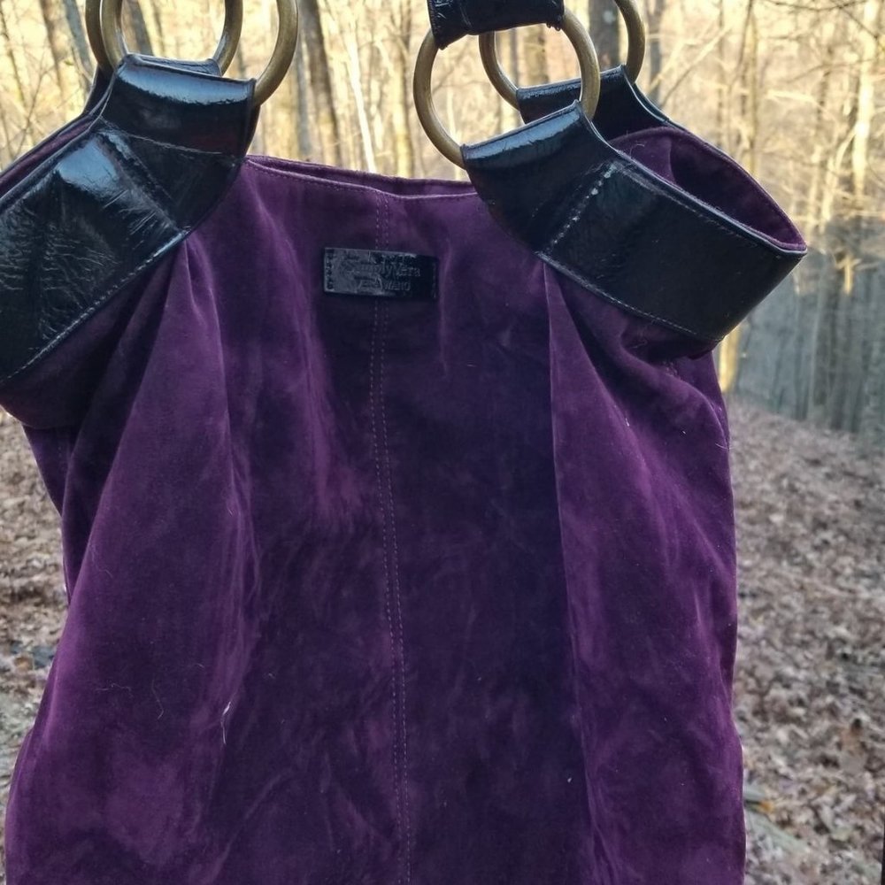 Purple suede purse